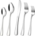 40-Piece Silverware Set, CXJY Stainless Steel Flatware Cutlery Set Service for 8, Utensils Include Knife Fork Spoon, Mirror Polished, Dishwasher Safe
