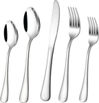 40-Piece Silverware Set, CXJY Stainless Steel Flatware Cutlery Set Service for 8, Utensils Include Knife Fork Spoon, Mirror Polished, Dishwasher Safe