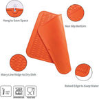 MicoYang Silicone Dish Drying Mat for Multiple Usage,Easy clean,Eco-friendly,Heat-resistant Silicone Mat for Kitchen Counter or Sink,Refrigerator or Drawer Liner Orange XL 18 inches x 16 inches