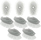 Soap Dispensing Dish Brush Refills, 8 Pack Dish Brush Replacement Head for Steel Soap Dispensing Dish Brush