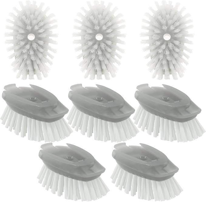 Soap Dispensing Dish Brush Refills, 8 Pack Dish Brush Replacement Head for Steel Soap Dispensing Dish Brush