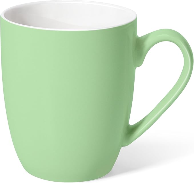 Urbanstrive 16 oz Large Coffee Mugs Set of 6 Ceramic Coffee Mug White Coffee Cups Tea Cups Idea Gift for Women Men House Warming Gifts New Home Office, Mint Green 6 Pack