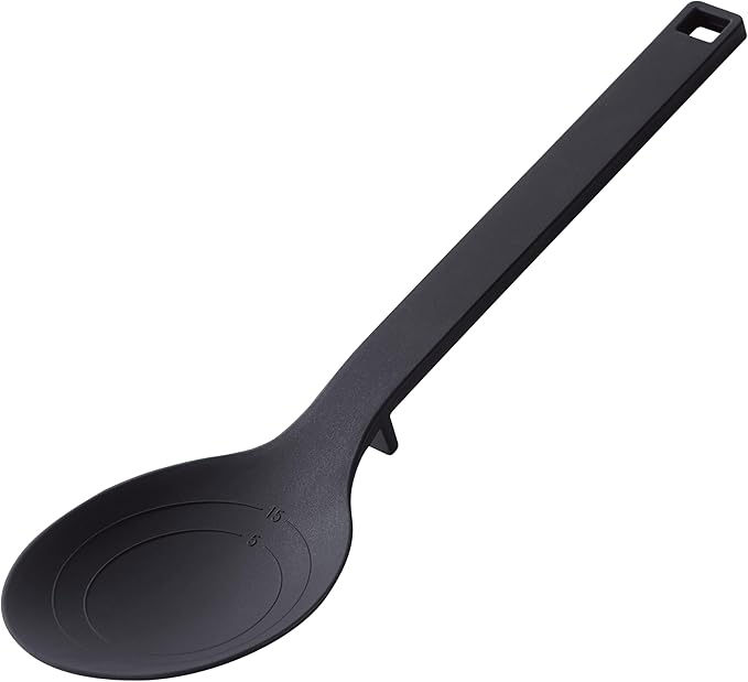 Yamazaki Home Tower Silicone Kitchen Spoon, Hygenic With Integrated Tool Rest, Floating Clean Design - Silicone