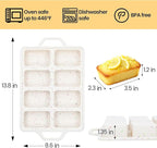 FUNBAKY Mini Loaf Pans with Metal Frame - Silicone Mini Bread Loaf Pans 8-Cavity BPA Free Nonstick for Baking Banana Bread, Cakes, Brownies, Meatloaf 2 Pack