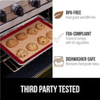 GORILLA GRIP Food Grade Reusable Nonstick Silicone Baking Mat, 16.5x11.87, Half Sheet 2PK, Oven Safe Cookie Sheet Liners, Up to 500 Degrees, No Mess Easy Clean Pastry Mats, Kitchen Essentials, Red