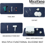 MicoYang Silicone Dish Drying Mat for Multiple Usage,Easy clean,Eco-friendly,Heat-resistant Silicone Mat for Kitchen Counter or Sink,Refrigerator or Drawer Liner Navy Blue 5XL 36inches x 18inches
