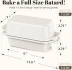 Enameled Cast Iron Sourdough Bread Dutch Oven, Cast Iron Loaf Bread Pan for Homemade Bread Baking, 2PCS 9 x 5Inch Meatloaf Pan with Lid, Oven Safe, Cream
