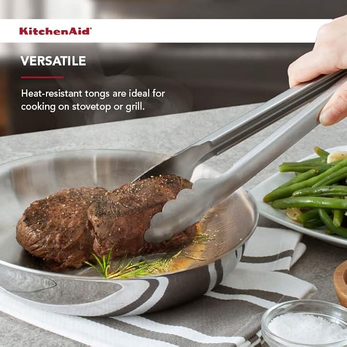 KitchenAid Stainless Steel Utility Tongs,12 Inch,(Pack of 12)
