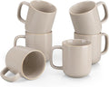 vancasso 16 oz Coffee Mugs Set of 6, Large Ceramic Mug with Handle, Unique Glaze Coffee Cups for Latte, Cappuccino & Hot Cocoa, Dishwasher & Microwave Safe, Gray, Series PLAYA