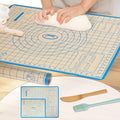 Silicone Baking Mat,28in×20in & 16in×12in Pastry Mat,Measuring Non-slip Dough mat Mats for Baking,Kneading Dough,Table Mats Blue (2Pack)
