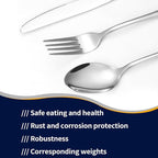60-Piece Silverware Set with Steak Knives Stainless Steel Flatware Set for 10 Food Grade Tableware Cutlery Set Rust-proof, Mirror Polished, Dishwasher Safe