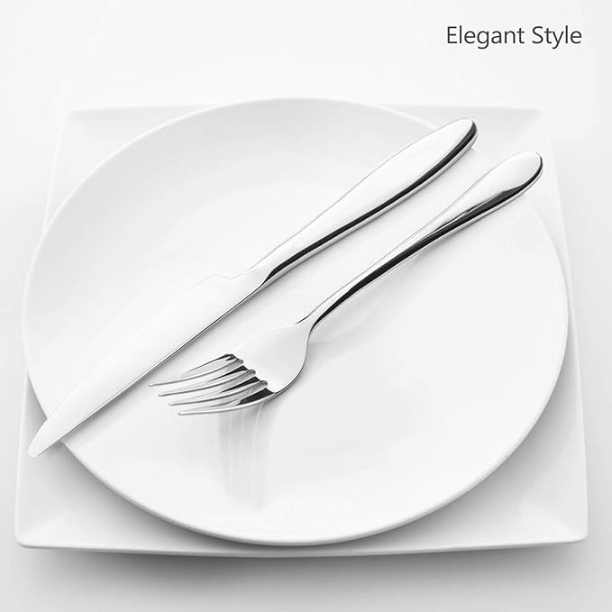 HaWare Silverware Set, 10-Piece Flatware Set, Stainless Steel Cutlery Set for Couples/Singles/Students, Service for 2, Mirror Polished, Dishwasher Safe