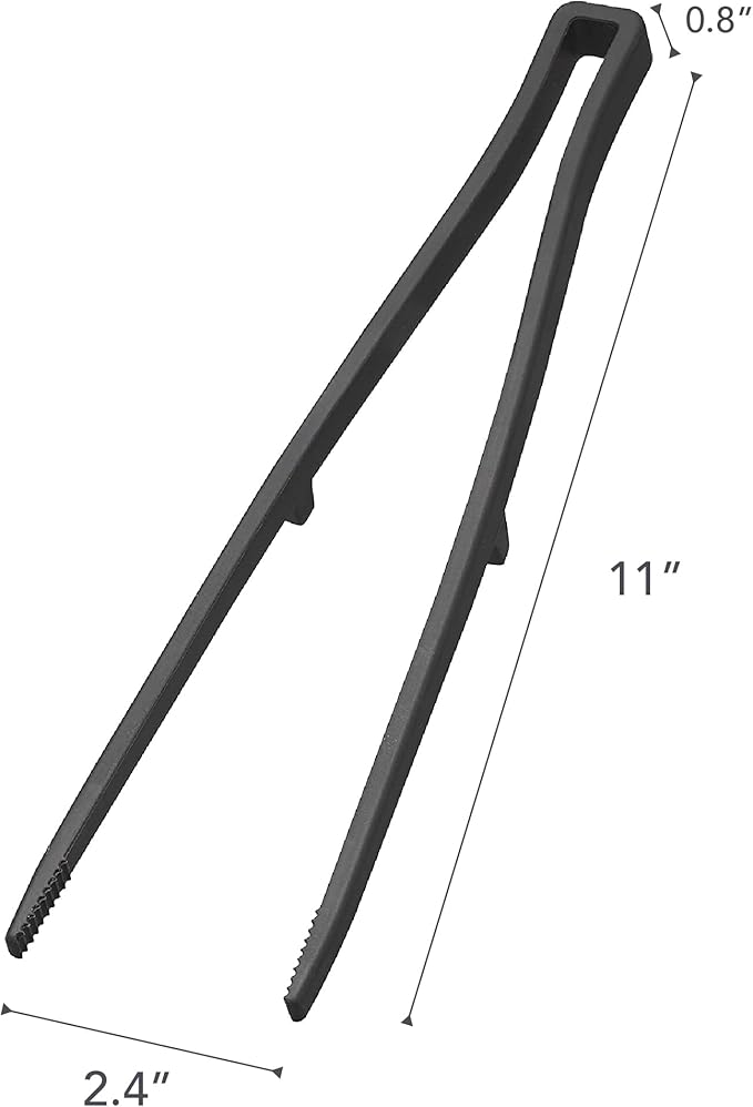 Yamazaki Home Tower Silicone Kitchen Utensils, Black - Tweezer - Silicone