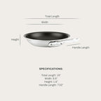 All-Clad D5 8 Inch Brushed Stainless Steel Pro Non Stick Frying pan, 5-Ply Stainless Steel Pan, Induction, Oven Broiler Safe 500F Skillet, Professional Cookware, Silver