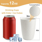 Drinking Glasses - Wheat Straw Cups Set of 6, Unbreakable Plastic Tumbler, Alternative to Plastic Glasses Drinking Reusable, Drinking Cup Dishwasher Safe Plastic Cups 12 OZ - White
