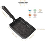 MyLifeUNIT Tamagoyaki Pan, Japanese Omelette Pan Nonstick with Silicone Spatula, Square Egg Pan 7 x 5 inches, Black
