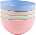 Unbreakable Cereal Bowls 24 OZ Reusable Wheat Straw Bowl Set of 4, Microwave & Dishwasher Safe, BPA Free Dinner Bowls for Rice Noodle Snack Salad Fruit, Lightweight Soup Bowls