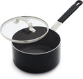 GreenPan x Bobby Flay 2.5QT Nonstick Saucepan with Glass Lid, PFAS-Free Diamond Ceramic, Induction Suitable, Stay-Cool Silicone Handle, Easy Clean Dishwasher & Oven Safe, Chef Pan, Black