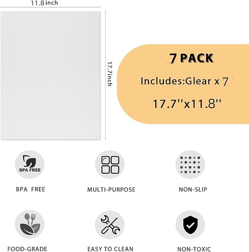 7PCS Shelf Mats Refrigerator Liners Washable Refrigerator Pads Fridge Mats Drawer Placemats Home Kitchen Gadgets Accessories Organization for Top Freezer(White)
