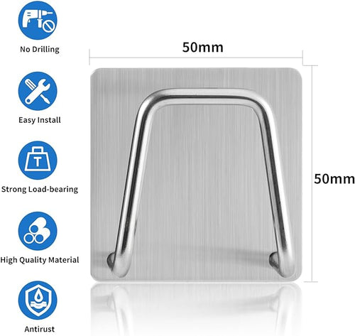 Adhesive Sponge Holder for Kitchen Sink, SUS304 Stainless Steel Scrubber Hanger Sink Caddy Accessories Storage Drain Rack Stand for Scratch Scrub Dishcloth Dishrag Steel Wool Strainer Stopper