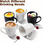 Urbanstrive 16 oz Large Coffee Mugs Set of 4 Ceramic Coffee Mug White Coffee Cups Tea Cups Idea Gift for Women Men House Warming Gifts New Home Office, White 4 Pack