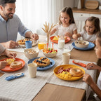 Wheat Straw Dinnerware Sets for 4, Unbreakable Dish Sets Wheat Straw Plates, Bowls, Cups Sets with Utensils, Camping Plates Set with Cups & Bowls, BPA-Free Microwave & Dishwasher Safe Dishware