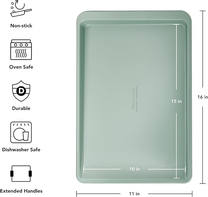 KitchenAid Nonstick Swiss Engineered Aluminized Steel Cookie Slider, Dishwasher Safe, 10 x 15 Inch, Cardamom
