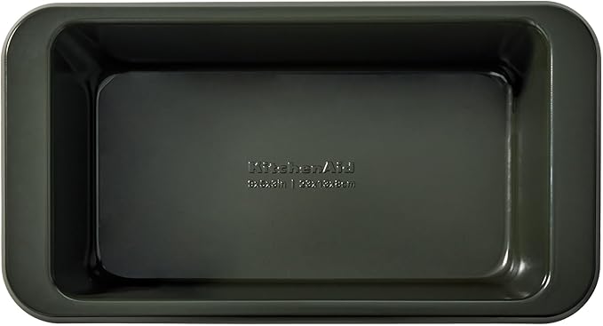 KitchenAid Nonstick Swiss Engineered Aluminized Steel Loaf Pan, Dishwasher Safe, 9 x 5 Inch, Evergreen