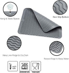 ZLR 2 Pcs Silicone Dish Drying Mat & Heat Resistant Trivet (12" x 16") - Waterproof Counter Protector for Coffee Maker - Non-Slip, BPA Free Kitchen Pad, Easy Clean Dishwasher Safe (Dark Gray)