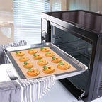 CANDeal 1 PC Silicone Fiber Baking Mat with Buckle, No Leak & Non Stick, Corners Snap Together to Form Leakproof Baking Tray, Oven Liner (16.5x11.6 inch(42x29.5cm))