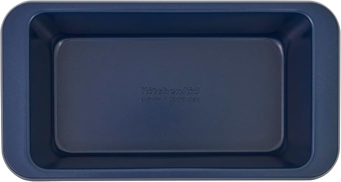 KitchenAid Nonstick Swiss Engineered Aluminized Steel Loaf Pan, Dishwasher Safe, 9 x 5 Inch, Ink Blue