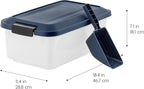 IRIS USA WeatherPro Airtight Pet Food Storage Container, Up to 14 lbs, Dog Cat Bird and Other Pet Food Storage Bin Keep Pests Out Translucent Body BPA Free Stackable, 2 Pack, Navy