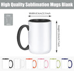 TANGLONG Sublimation Mugs 15 oz Set of 12 Sublimation Blank with Box Bulk Coffee Mugs Coffee Cups Tazas Para Sublimar 6 Assorted Colors