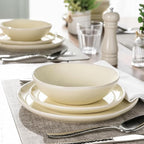 AmorArc Ceramic Dinnerware Sets,Handmade Reactive Glaze Stoneware Plates and Bowls Sets,Highly Scratch Resistant | Dishwasher & Microwave Safe Dishes Set,Service for 6 (18pc)