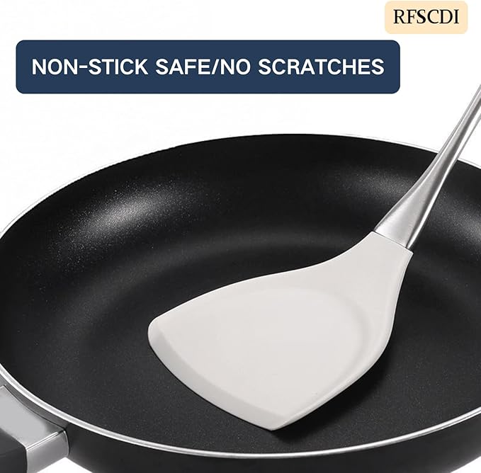 Premium White Silicone Cooking Utensils Set-Non-Toxic, Heat Resistant, BPA Free Kitchen Utensils Set with Spatula, Spoon, Whisk & Tongs-Non-Stick& Dishwasher Safe for Nonstick Cookware