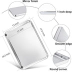 TeamFar Baking Sheet, 17.6’’ x 13’’ x 1’’ Stainless Steel Large Cookie Sheet Baking Tray Pan for Oven, Non-Toxic & Healthy, Rust Free & Heavy Duty, Mirror Finish & Dishwasher Safe