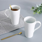 Buyajuju Large Coffee Mugs Set, 16 OZ Tall Coffee Cups with Handle, White Coffee Mugs Set of 4 for Coffee, Tea, Cocoa, Latte, Milk