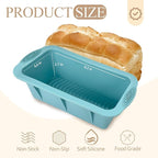 Silicone Bread Loaf Pan, 2 PCS Rectangular Non-Stick Baking Mold Pans for Oven, Bread, Cake, Easy Release