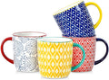 Selamica 10 OZ Coffee Mugs Set of 4, Small Coffee Cups Ceramic with Handle, Coffee Mug for Cappuccino Latte Cocoa Milk Tea, Dishwasher Microwave Safe, Assorted Colors
