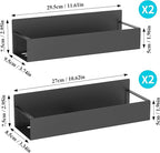 4 Pack Magnetic Spice Storage Rack Organizer for Refrigerator and Oven, Matt Black Fridge Organizers and Storage
