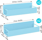 4 Pack Magnetic Spice Storage Rack Organizer for Refrigerator and Oven, Blue Fridge Organizers and Storage