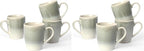 famiware Coffee Mugs Set, 13 oz Mug Set of 4, Stoneware Cups for Latte, Hot Tea, Mocha, Cocoa, Cappuccino, Microwave and Dishwasher Safe, Glacier Series, Sage Green (Pack of 2)