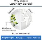 Borosil Gourmet Dinnerware Set For 6, 19 Pieces, White Dinner Plates and Bowls Sets, Chip Resistant Tempered Opal Glass, Stain Resistant, Dishwasher & Microwave Safe Dinner Set For Gifting, Serves 6