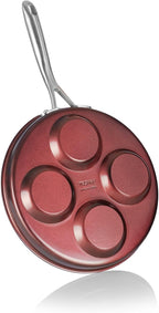 TECHEF - Egg Pan Nonstick, Aluminium Plett Pan, 4 Egg Frying Pan for Perfect Breakfast Eggs, Pancakes, Hamburgers & More, Non Toxic PFOA-Free, Easy to Clean, Made in Korea (No Induction)