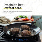 Lodge 12 Inch Carbon Steel Skillet - PFAS-Free Pre-Seasoned Carbon Steel Frying Pan for High-Heat Searing - Long Handle Design for Omelets, Grilling, and Campfire Cooking - Made in the USA