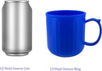 13 oz Plastic Coffee Mugs set of 6 - Unbreakable Coffee Mug, BPA Free Microwave & Dishwasher Safe - Reusable Thick Wall Drinking Cups for Indoor and Outdoor (Assorted Color)