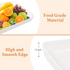 greenandlife 4 Pcs 16" x 11" Large Serving Trays for Party Supplies, Plastic Platters for Serving Food, Unbreakable Reusable Trays for Snack, Fruit, Cookies, Desserts in Kitchen, BPA Free, White
