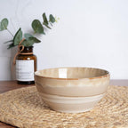 Bosmarlin Small Ceramic Dessert Bowls, 16 Oz, Set of 6, Dishwasher and Microwave Safe, For Cereal, Ice Cream, Soup, Salad, Rice (Brown Grey, 16 Oz)