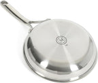Martha Stewart Badgley Hybrid Nonstick 8 Inch TriPly Stainless Steel Fry Pan & Stay Cool Handle - Laser Etched Non-Toxic Perfect Sear Nonstick Skillet - Dishwasher and Induction Safe