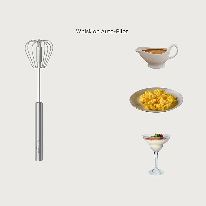 NAZANIN 3-Piece Whisk Set – 304 Stainless Steel Mixing Whisk, Danish Dough Whisk, Semi-Automatic Egg Whisk – Heavy Duty Hand Whisks for Baking, Dough, Eggs, Coffee, Kitchen Tools